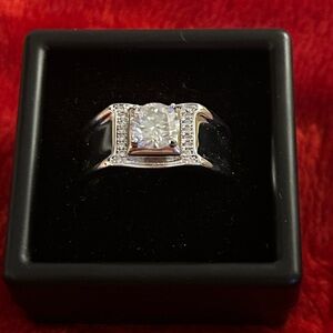 Certified 1.0‎ Moissanite size 10 Unisex Ring